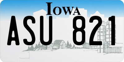 IA license plate ASU821