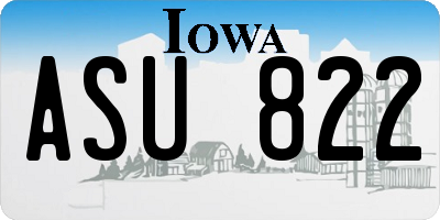 IA license plate ASU822