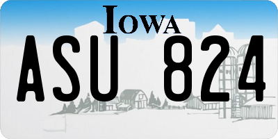 IA license plate ASU824