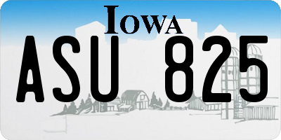 IA license plate ASU825
