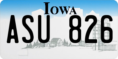 IA license plate ASU826