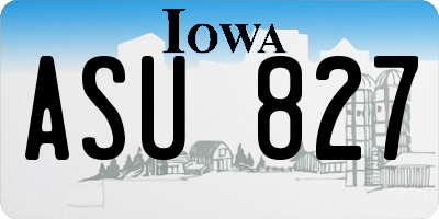 IA license plate ASU827