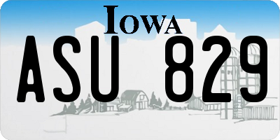 IA license plate ASU829