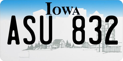 IA license plate ASU832