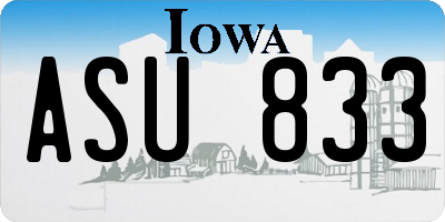 IA license plate ASU833