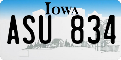 IA license plate ASU834