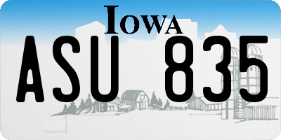 IA license plate ASU835