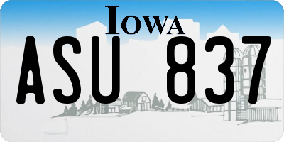 IA license plate ASU837