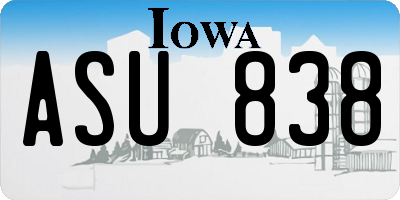 IA license plate ASU838