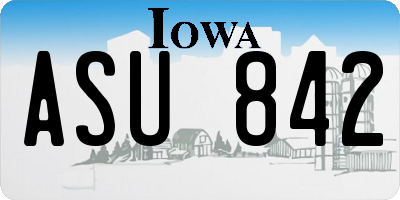 IA license plate ASU842