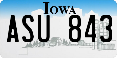 IA license plate ASU843