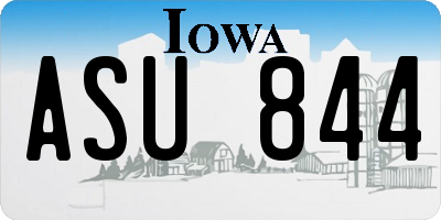 IA license plate ASU844