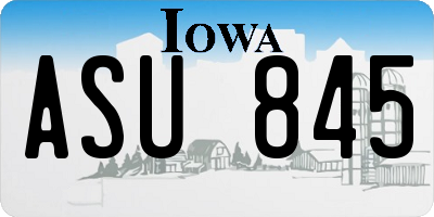 IA license plate ASU845