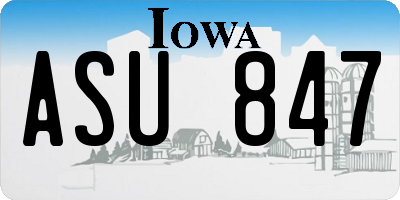IA license plate ASU847