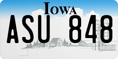 IA license plate ASU848