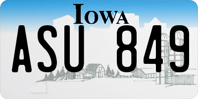 IA license plate ASU849