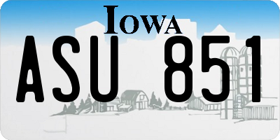 IA license plate ASU851