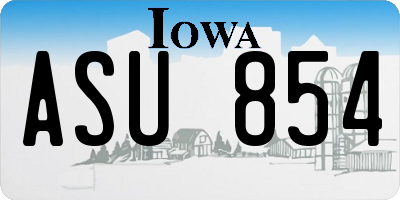 IA license plate ASU854