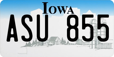 IA license plate ASU855