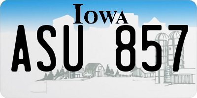 IA license plate ASU857
