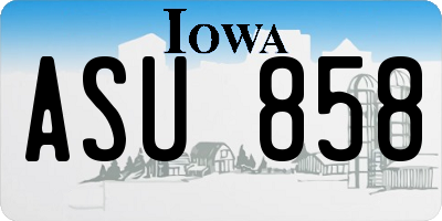 IA license plate ASU858