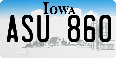 IA license plate ASU860