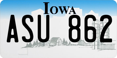 IA license plate ASU862
