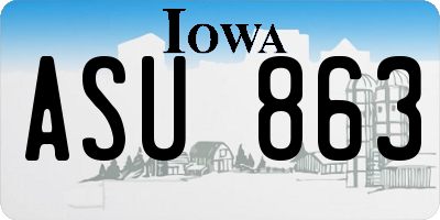 IA license plate ASU863