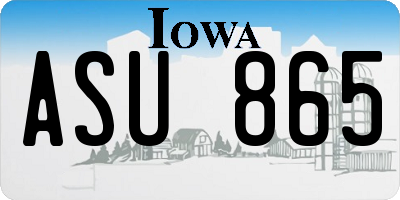 IA license plate ASU865