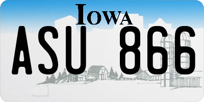 IA license plate ASU866