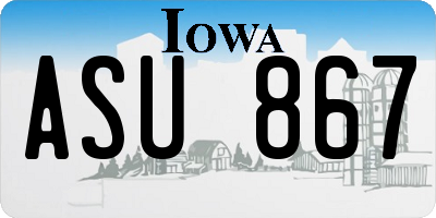 IA license plate ASU867