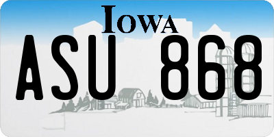 IA license plate ASU868