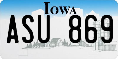 IA license plate ASU869