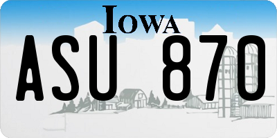 IA license plate ASU870