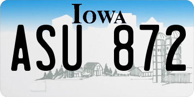 IA license plate ASU872