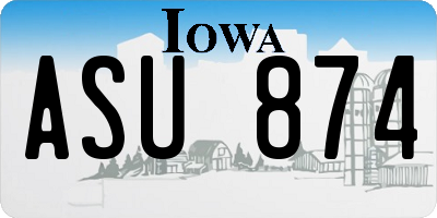 IA license plate ASU874