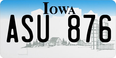 IA license plate ASU876