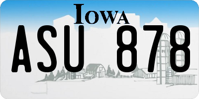 IA license plate ASU878