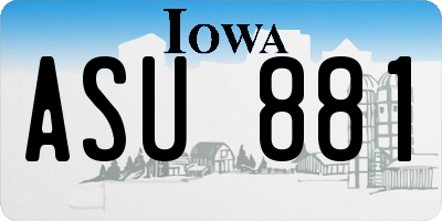 IA license plate ASU881
