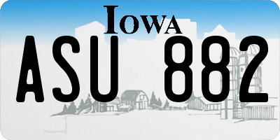 IA license plate ASU882