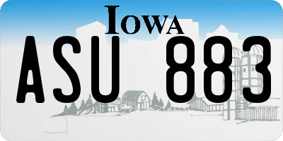 IA license plate ASU883