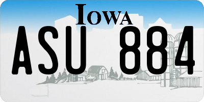 IA license plate ASU884