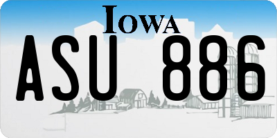 IA license plate ASU886