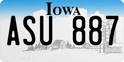 IA license plate ASU887