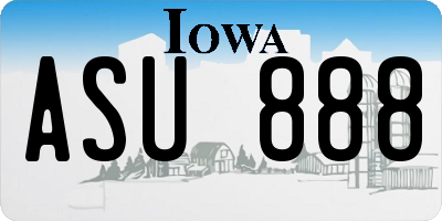 IA license plate ASU888