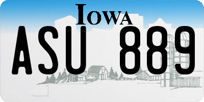 IA license plate ASU889