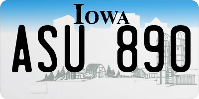 IA license plate ASU890