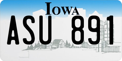 IA license plate ASU891