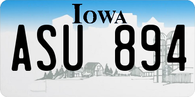 IA license plate ASU894