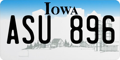IA license plate ASU896